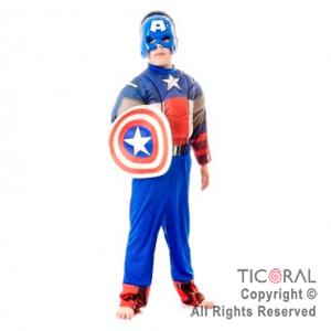 DISF CAPITAN AMERICA MUSCULOSO CON MASCARA TELA TD TALLE 3 x 1